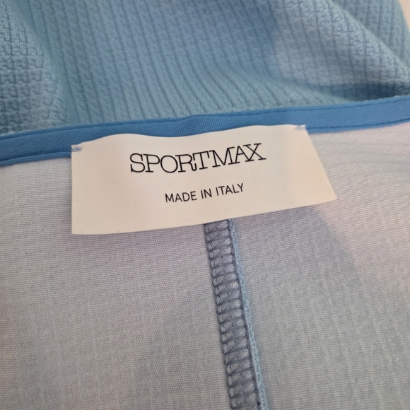 SportMax Blue Waffle Knit Button Dress - Picture 7 of 10